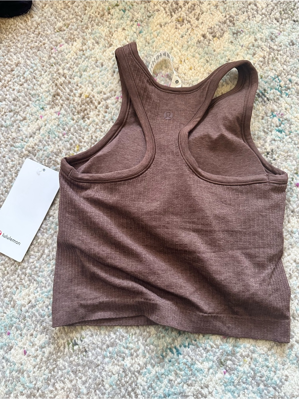 lululemon athletica Java Ribbed Racerback Crop Tank View 3